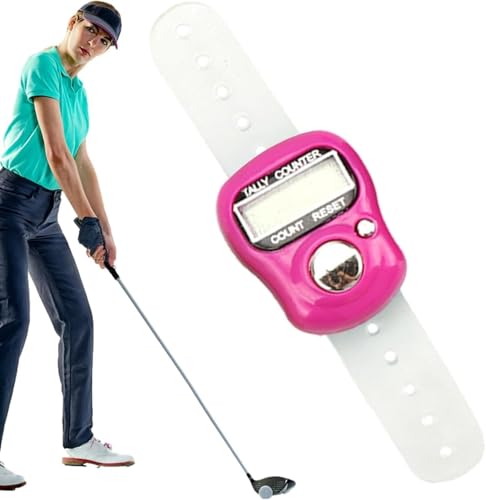 Light Green Electronic Finger Counter, Portable Number Clicker Counter for Golf Adjustable Resettable Finger Tally Counter with Digital Display Counters Clickers for Knitting, Lap Counters