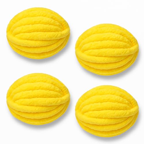 Chunky Yarn No7 Thick Yarn, 250 Grams (Yellow, Pack of 4) - color: LEMON YELLOW