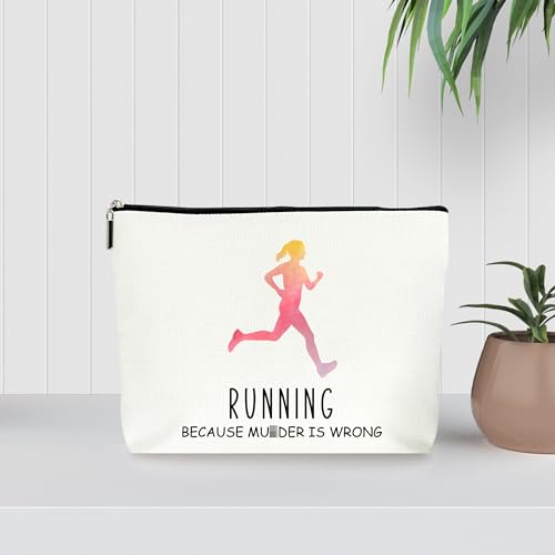 Running Watercolor Makeup Bag, for Runners (009) | Gifts for Birthday Christmas - color: Running-009