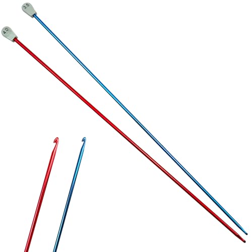 Hobekoee 2Pcs Tunisian Crochet Hook 3.5mm 4mm,Extra Long Crochet Hook 13.8in Afghan Crochet Needles Aluminum Tunisian Crochet for Beginner,Crocheting＆Knitting Lovers - size: 3.5mm/4.0mm