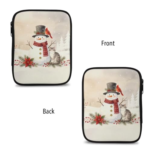 Hechitok Christmas Snowman Cat Crochet Hook Case Empty Zipper Bags Organizer Travel Crochet Storage Bag with Web Pocket for Carrying Various Crochets and Knitting Accessories - color: Christmas Snowman Cat