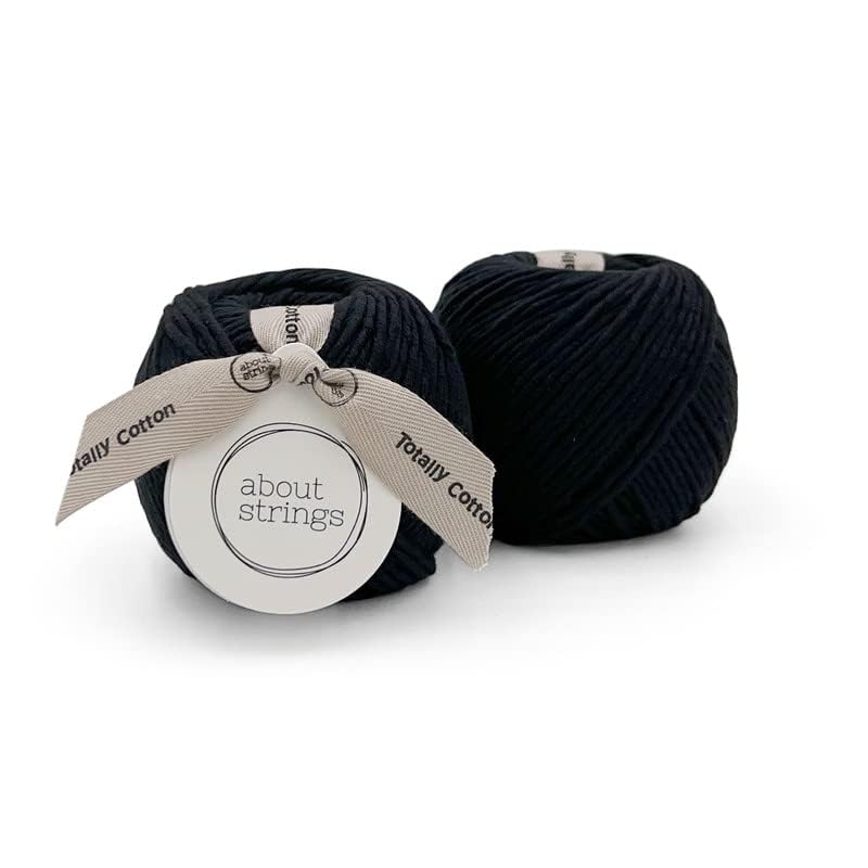 100% Organic Cotton Yarn No.5 Chunky - GOTS Certified, 2 Pack (200g/178 Yards), Soft Knitting Crochet Yarn for Baby Blankets (Black) - color: Black