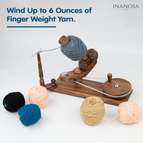 Handcrafted Jumbo Yarn Winder for Crocheting Set - Yarn Ball Winder Large Capacity with Anti-Slip Foam Base, Perfect Yarn Winder and Swift for All Yarn - Antique Beechwood (Winder + Swift) - color: Antique Beechwood (Winder + Swift)