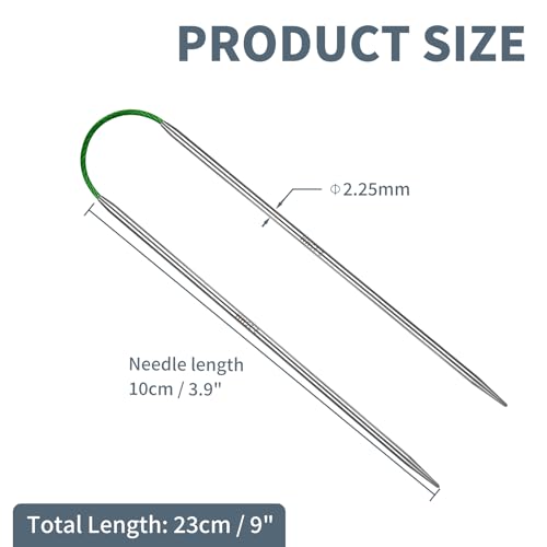 US1/2.25mm9-inchFlexibleCircular Double-Pointed KnittingNeedles,3-Piece Set | Perfect for knitting socks, stuffed animals, fingerless gloves, coasters, and other small, delicate knitting projects - size: 2.25MM