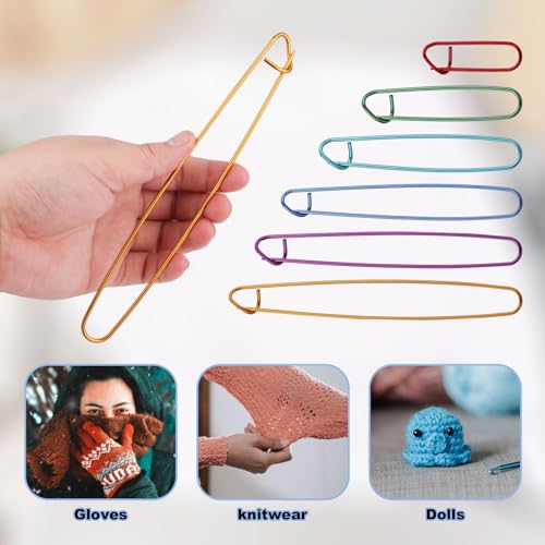 12pcs Knitting Stitch Holders, Handy Yarn Stitch Holder (6 Sizes) | Versatile Crochet Hook Practical Cable Needle Colorful Crochet Holders for Quilting Sewing Knitting - style: Set 1