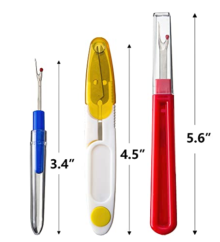 Ortarco Seam Ripper and Thread Remover Kit for Sewing | 2 Big 2 Small Stitch Ripper Tool and 1 Thread Snips Embroidery Removal Sharp Sewing Seam Thread Remover