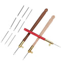 3Pcs Tambour Hooks Kit, Embroidery Crochet Hooks with 9 Needles, Wooden Handle French Tambour Hook Latch Beaded Needle for Embroidery Sequin Beading Knitting DIY Sewing