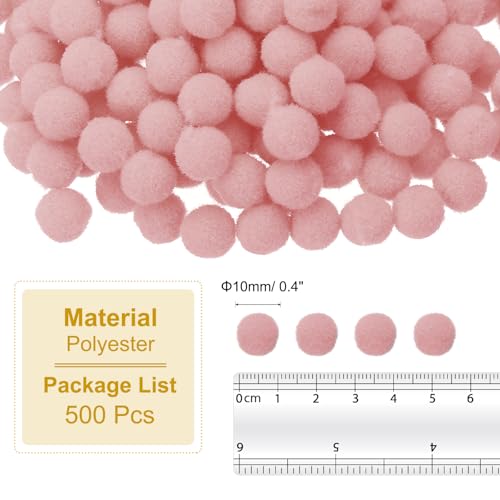 PATIKIL 0.4inch Pom Poms for Crafts, 500pcs Small Pompoms for Crafts Mini Puff Balls Bulk High Elasticity Fuzzy Balls for Hats Christmas Art DIY, Dark Pink - color: Dark Pink, size: 0.4inch