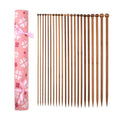 TopHomer 22 Pcs 11 Sizes Bamboo Straight Needle Set for Knitting with Carrying Case Single Pointed Knitting Needles Gift for Beginners Handmade(25cm with Textile Packaging) - style: 25cm with Textile Packaging