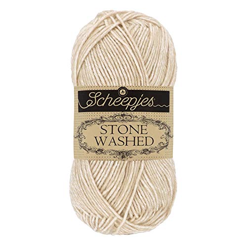 Scheepjes Stone Washed Yarn, Cotton-Acrylic Blend, 50g - 831 Axinite Brown - color: 831 Axinite