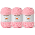 3 Pack Pink Fluffy Velvet Yarn for Crocheting, Chunky Chenille Baby Blanket Yarn for Crocheting, Soft Fuzzy Puzzle Yarn for Knitting, (100g/3.53oz Each) Bulky Thick Amigurumi Crochet Yarns - color: 3 Pink
