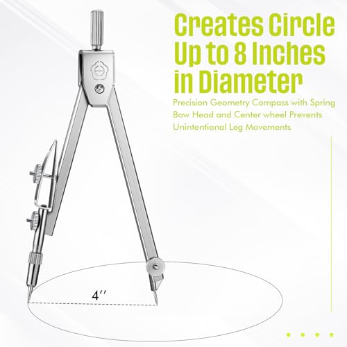 EBOOT Student Geometry Set, 180 Degree Protractor Compass 6",Yellow | Swing Arm Protractor Ruler Compass, Geometry Drawing Tools for Measuring Angles, School Classroom Math Supplies - color: Yellow