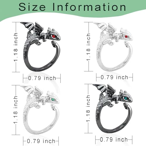 Namifin Crochet Ring for Fingure Adjustable Crochet Tension Ring Yarn Tension Rings Easy Crocheting Crochet Accessories Mother Grandma Thanksgiving Presents - color: 4 PK Dragon