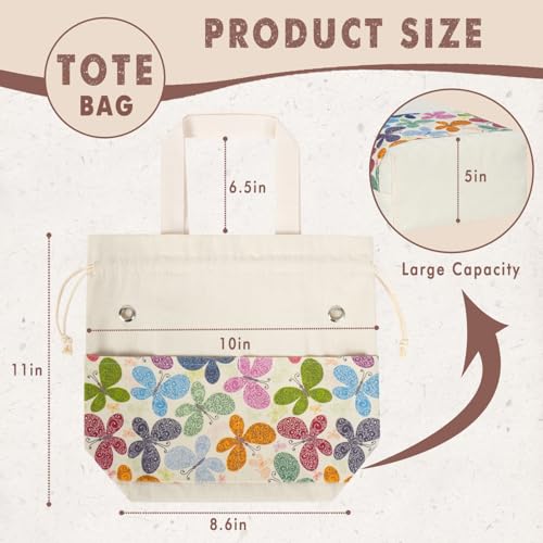 TOGETRUE Yarn Bag, Knitting Crochet Tote Bag, Yarn Storage Bags Organizer, Crochet Bags for Crocheting Project, Store Skein Ball, Short Knitting Needle (Butterfly) - color: Butterfly, size: Small