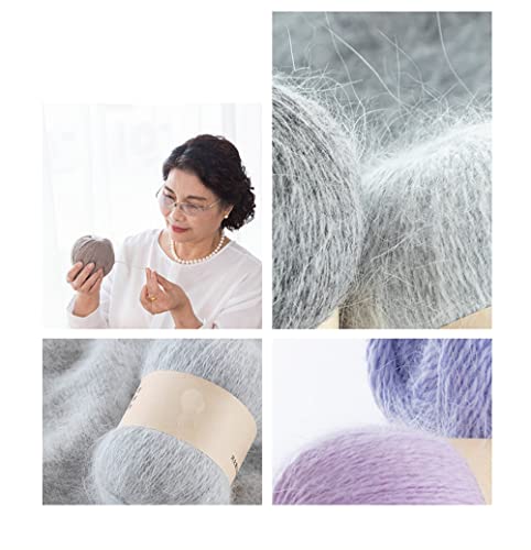 3 Balls Mink Cashmere Yarn, Luxury Fur Hairy Long Plush Mink Cashmere Yarn for Hand Knitting Crochet DIY Project 150g (Sapphire Blue) - color: Sapphire Blue