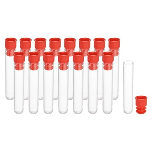 PATIKIL 2.4" Length Plastic Sewing Needle Storage Holder, 16 Pcs Portable Embroidery Needle Clear Pin Toothpick Storage Tubes Case for Craft Knitting, Red - color: Red, size: 2.4"