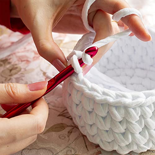 Large Sizes Crochet Hooks 4 pcs Long Crochet Needles Set QLRFFLJOY 8mm 10mm 12mm 15mm Aluminum Alloy Crochet Hook DIY Yarn Weaving Tools for Knitting Blanket, Shawl and Carpet - color: Aluminum Alloy