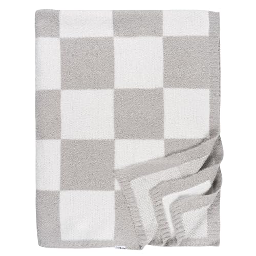 Gerber Unisex Baby Cozy Soft Silky Mink Checkerboard Grid Blanket, Tan Check, One Size - color: Tan Check