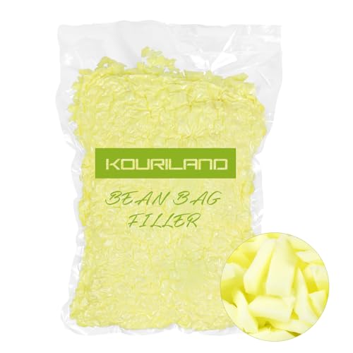 6LBS Bean Bag Filler - Shredded Memory Foam Beanbag Filling Pillow Stuffing | Bean Bag Refill for Couch Cushion Stuffed Animals Dog Bed Chair Arts Crafts - color: Yellow, size: 6 LBS