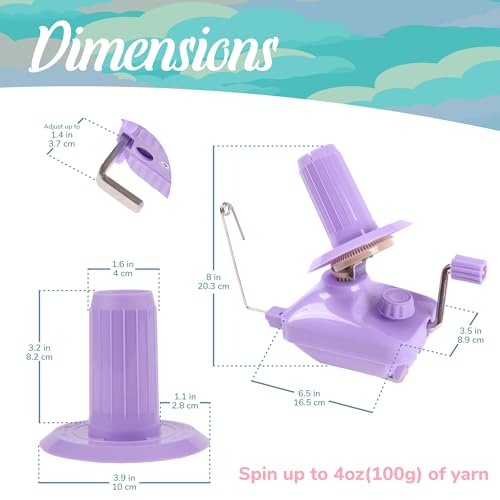 BambooMN JubileeYarn Yarn Ball Winder Plastic - Purple - 1 Unit - color: Purple Winder, size: 1 Unit