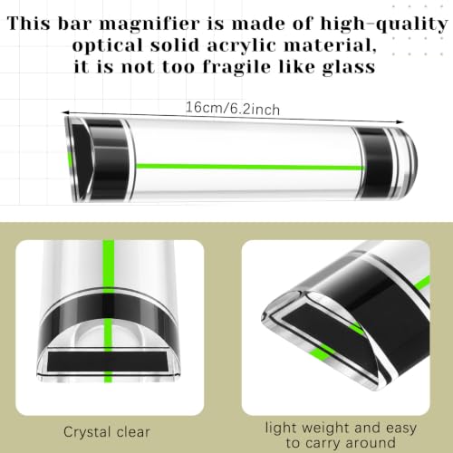1 Pcs Magnifying Ruler with Guiding Line and Magnet,6",Green Line - color: Green Line
