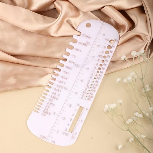 Sock Ruler, Crochet Gauge Measuring Tool Knitting Crochet Gauge Ruler Knit Sock Sizing Ruler for Weaving Tools Handmade Gift