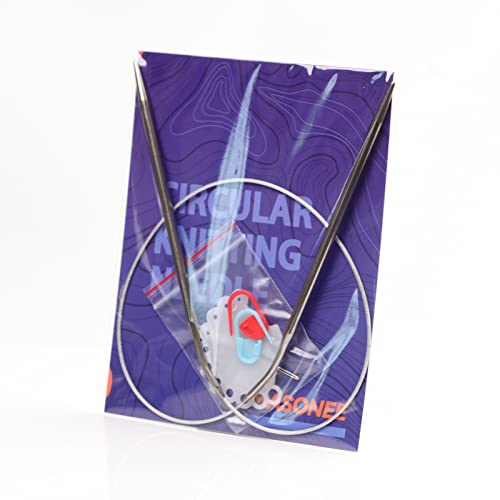 Stainless Steel Circular Knitting Needles Size 7 (4.5mm) 24inch Length | Stainless Steel Circular Knitting Needles 24inch Length Circular Needle for Handmade Projects DIY Knitting Size 7 (4.5mm) - size: US 7(4.5mm) 60mm