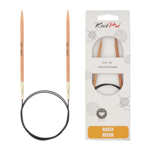 KnitPro Basix Beech Fixed Circular Needles 47" (120cm) | US Size 6 (4mm) - size: US 6 (4mm)