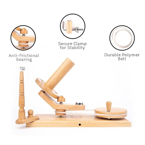 Ayan Handicraft Well Crafted Yarn Swift and Ball Winder Combo - Yarn Cake Winder, Yarn Winder and Swift, Yarn Winder Large Capacity (Beachwood Winder Only) - color: Beachwood Winder Only
