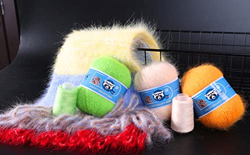 3 Balls Mink Cashmere Yarn, Luxury Fur Hairy Long Plush Mink Cashmere Yarn for Hand Knitting Crochet DIY Project 150g (Sapphire Blue) - color: Sapphire Blue