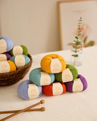 100% Merino Wool Yarn, 6-Ply Luxurious and Soft Yarn for Hand Knitting & Crocheting, 1.76 OZ/50g, 127 yds/116 Meters(Golden Yellow, 1 Ball) - color: Golden Yellow, size: 1 ball