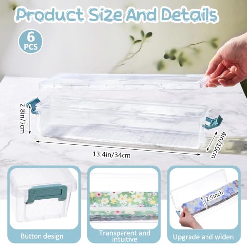 Tioncy 6 Pcs 13 x 4 x 3 in Fabric Strip Case, Blue | Jelly Cotton Fabric Patchwork Roll Storage Case Bulletin Board Border Storage Sewing Cloth Box for Cloth Strips Art Craft - color: Blue, size: 13 x 4 x 3 in