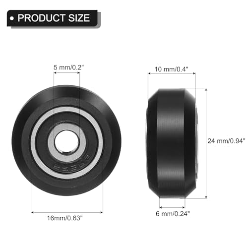 uxcell 10pcs 3D Printer POM Rollers, Solid High-Speed Gantry Wheels V Slot POM Pulley Wheel with 625-2RS Double Shield Bearing for 3D Printer, CNC Machine (Black)