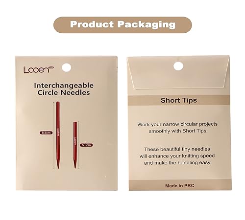 Interchangeable Circular Knitting Needles for Hand Fatigue – 2 Pcs Lightweight Aluminum (3.25mm / US 3), Ergonomic Round Knitting Kit for Seniors & Hobbyists, Smooth Non-Snagging Crochet