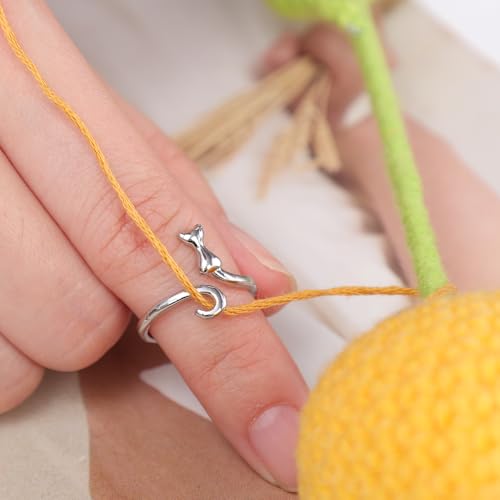 2Pcs Adjustable Open Joint Crochet Ring/Fashion women Finger Rings - color: Silver3
