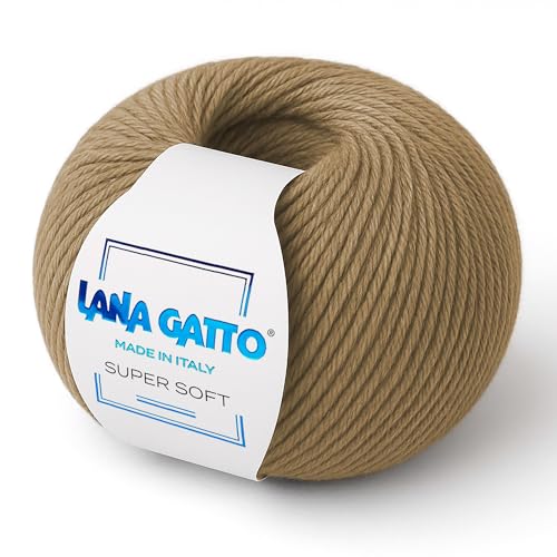 100% Merino Wool Yarn – Extrafine Super Soft Yarn for Knitting, Made in Italy by Lana Gatto, Super Soft Line, Camel-14202, 2-Pack (1.8 oz. / 137 yds Each) - color: Camel - 14202, size: 2