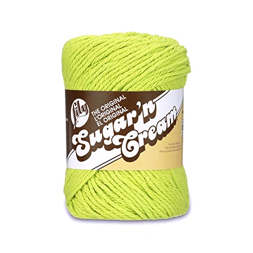 Lily Sugar'n Cream Cotton Yarn for Dishcloths Hot Green 6-Pack | #4 Worsted Yarn, 100% Cotton, Soft Crochet Yarn for Dishcloths, Knitting, Crochet & Home Décor, 120yds, 71g/2.5oz per skein - color: Hot Green, size: 6 Pack, style: Sugar'N Cream