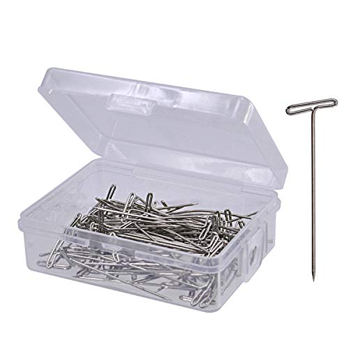 Gem 1.5-Inch T-Pins - Steel T-pins for Blocking Knitting - 100 per Box (87T)