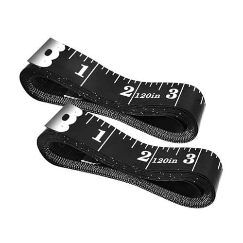 GDMINLO 2 Pack Sewing Tape Measure120Inch/300cmDouble-Scale Soft Tape Measuring Body Weight Loss Medical Body Measurement Sewing Tailor Cloth Ruler Dressmaker Flexible Ruler Tape Measure (Black)