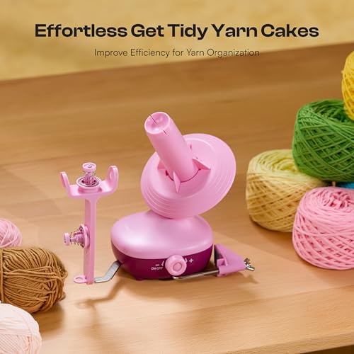 Caydo Electric Yarn Winder, Effortless Yarn Organizer for Crochet Lovers | Auto Winding with Dual Tension Spring Stepless Speed, Compact 7oz Pretty Cake, Ideal Craft Helper for Yarn Enthusiasts Purple - color: Purple