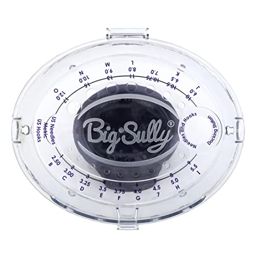 Prym Big Sully Travel Yarn Holder for Knitting & Crochet, Prevents Tangles with 6 Yarn Channels, Needle Gauge, Yarn Spindle, Non-Slip Base & Hidden Storage | Prevents Tangles with 6 Yarn Channels, Needle Gauge, Yarn Spindle, Non-Slip Base & Hidden Storage