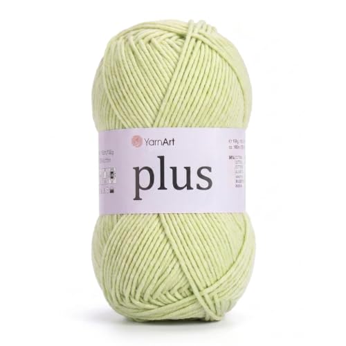 YarnArt Plus Soft Cotton Blend Yarn – 100g (3.5oz) 160m (174yds), 55% Cotton 45% Acrylic – Worsted Weight #4 – Ideal for Amigurumi, Baby Projects, Knitting & Crochet – Durable & Smooth (11) - color: 11