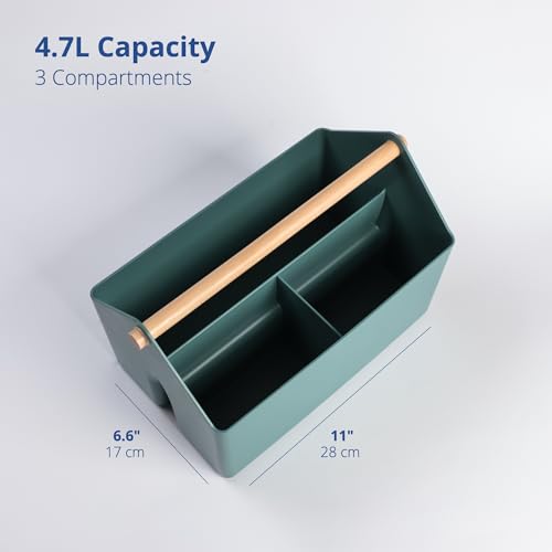 BLUE GINKGO Storage Basket, Medium 4.5L, Green, Made in Korea | Portable. Divided Storage Bin. Everyday Organization. - color: GREEN, size: Medium
