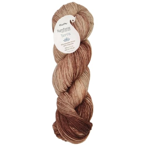 KnitPro Symfonie Fingering Weight Merino Wool Yarn 100g, Mocha | 75% Extrafine Merino & 25% Polyamide, 438yds, OEKO-TEX Certified, Superwash, Colorfast, #1 Yarn Skein for Knitting & Crochet - color: Mocha