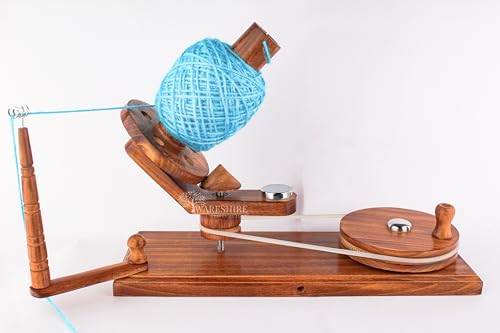 WARESHIRE Yarn Swift and Ball Winder Combo Wooden Handmade Hand Operated | Natural Yarn Ball Winder Large Center Pull Cake with Tabletop Umbrella Yarn Swift Wool String Yarn Skein Holder (Antique BW) - color: Antique BW