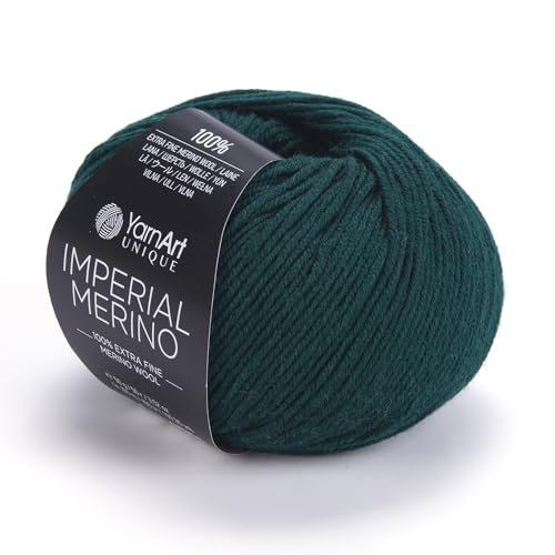 YarnArt Unique Imperial Merino Yarn - 100% Extra Fine Merino Wool, Luxurious Soft Yarn for Knitting, Crocheting, Baby Clothes, Scarves, Sweaters, 1.76 oz/50g, 109 yds (3335) - color: 3335