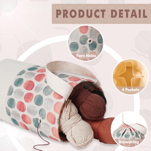 Yarn Bag, Knitting Crochet Bag, Portable Yarn Storage Bags Organizer for Crocheting Project, Store Skein Ball, Short Knitting Needle (Medium, Point Shape) - color: Point Shape, size: Medium