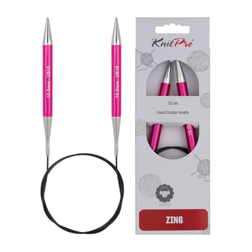 KnitPro Zing Fixed Circular Needles 40" (100cm) | US Size 15 (10mm) - size: US 15 (10mm)