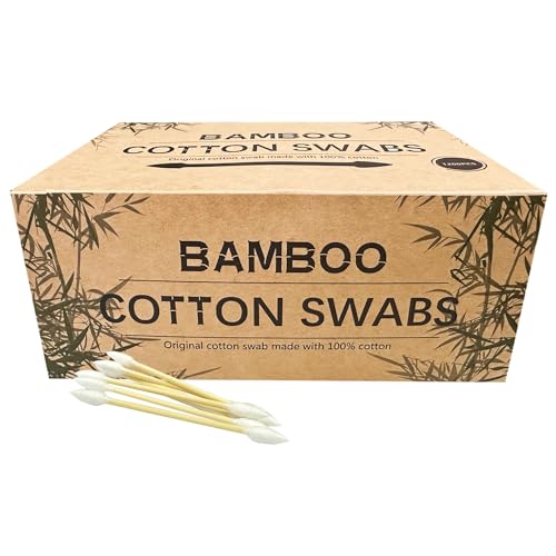 1200pcs Precision Tip Cotton Swabs for Makeup, Bamboo Sticks and Double Pointed | Bamboo sticks - size: 12 Pack (1200)