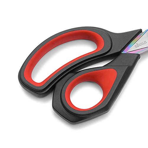 LIVINGO Fabric Scissors 9.5" Professional Tailor Heavy Duty Sewing Shears | Titanium Coated Forged Stainless Steel Blade, Comfort Grip, Leather Dressmaking Quilting Craft Projects - color: Black/Red, size: 9.5"